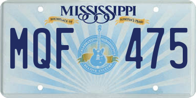 MS license plate MQF475