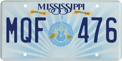 MS license plate MQF476