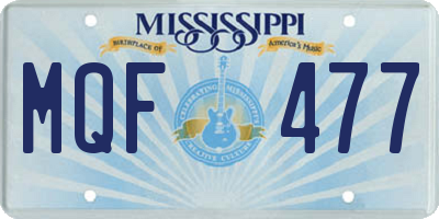 MS license plate MQF477