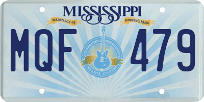 MS license plate MQF479