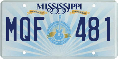 MS license plate MQF481