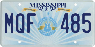 MS license plate MQF485