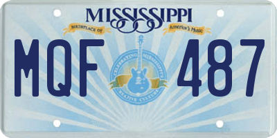 MS license plate MQF487