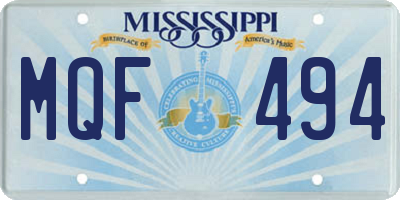 MS license plate MQF494