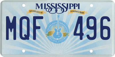 MS license plate MQF496