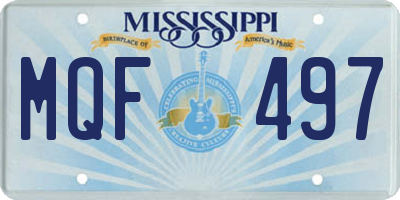 MS license plate MQF497