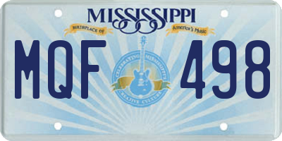 MS license plate MQF498