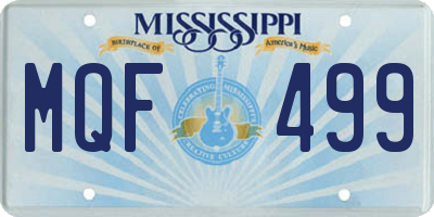 MS license plate MQF499