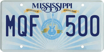 MS license plate MQF500