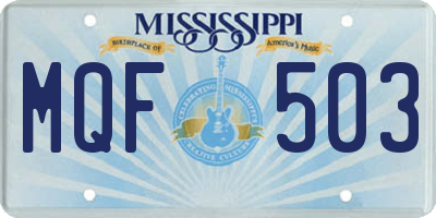 MS license plate MQF503