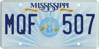 MS license plate MQF507