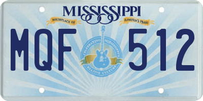 MS license plate MQF512