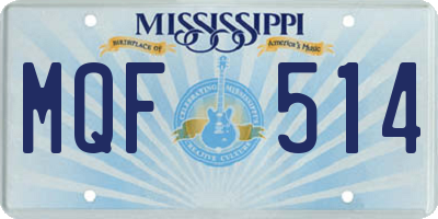 MS license plate MQF514
