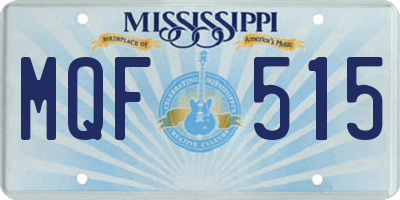 MS license plate MQF515
