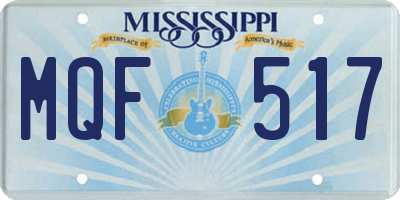 MS license plate MQF517