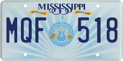 MS license plate MQF518