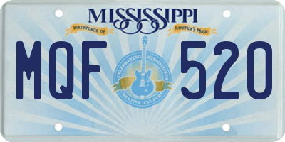 MS license plate MQF520