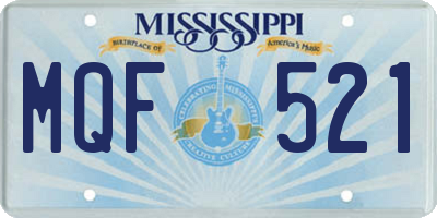 MS license plate MQF521