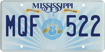 MS license plate MQF522