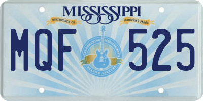 MS license plate MQF525