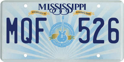 MS license plate MQF526