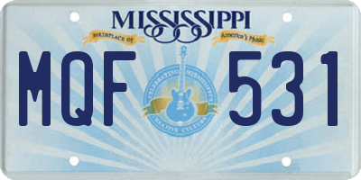 MS license plate MQF531