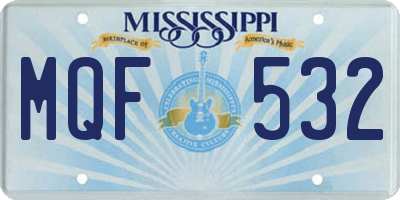 MS license plate MQF532