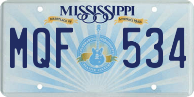 MS license plate MQF534