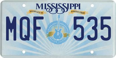 MS license plate MQF535