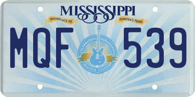 MS license plate MQF539