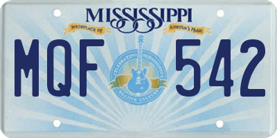MS license plate MQF542