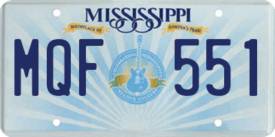 MS license plate MQF551