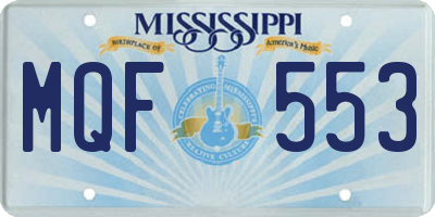 MS license plate MQF553