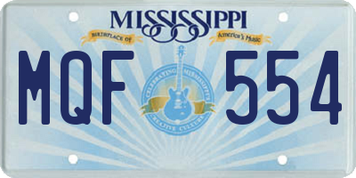 MS license plate MQF554