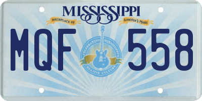 MS license plate MQF558