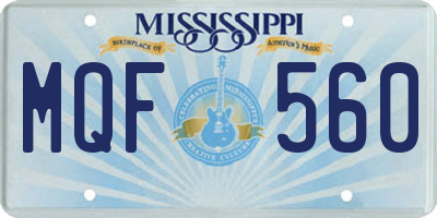 MS license plate MQF560
