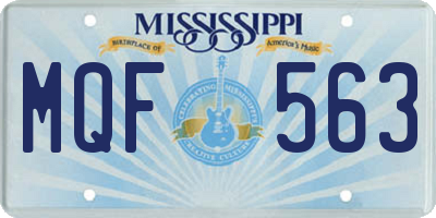 MS license plate MQF563