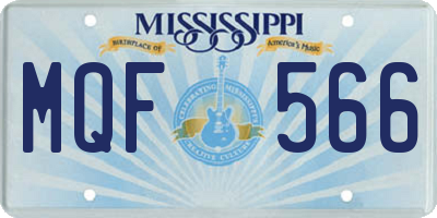 MS license plate MQF566