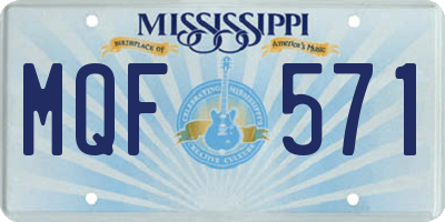 MS license plate MQF571