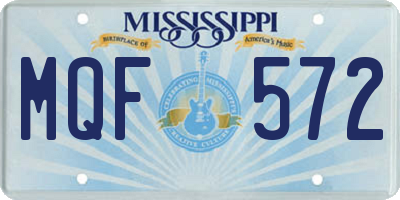 MS license plate MQF572