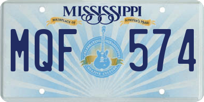 MS license plate MQF574
