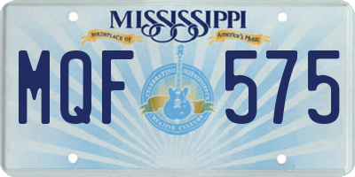 MS license plate MQF575