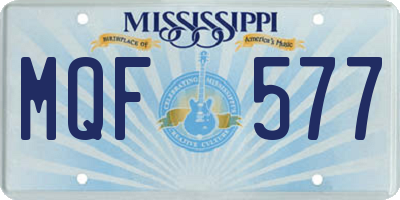 MS license plate MQF577