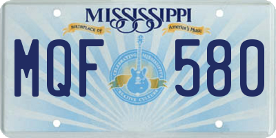 MS license plate MQF580