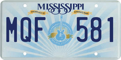 MS license plate MQF581