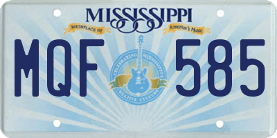 MS license plate MQF585
