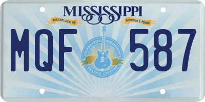 MS license plate MQF587