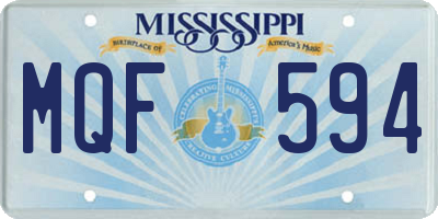 MS license plate MQF594