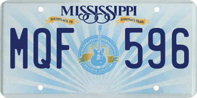 MS license plate MQF596