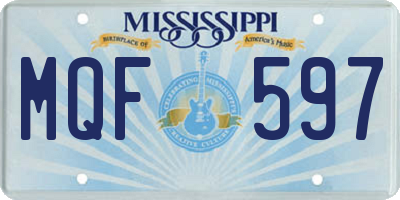 MS license plate MQF597